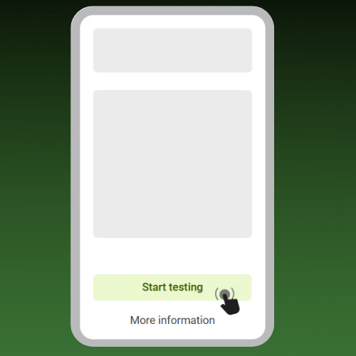 Tap "Start Testing"