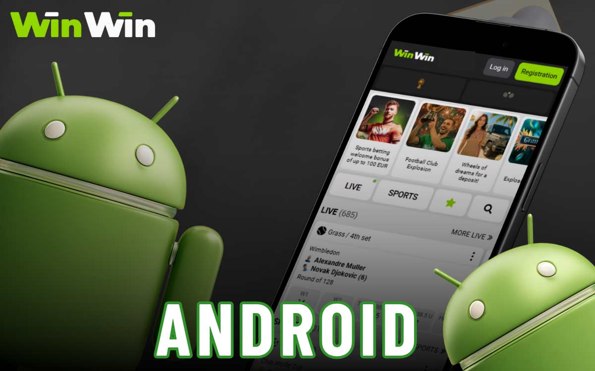The Android version of the WinWin bet app