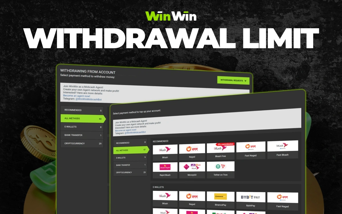 Winwin Bangladesh Withdrawal  sports betting, football, basketball, tennis, casino games, crash games, table games, information on maximum and minimum limits on the platform